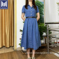 Sexy Denim Dress Italian vintage style 100% cotton jeans denim dress Supplier